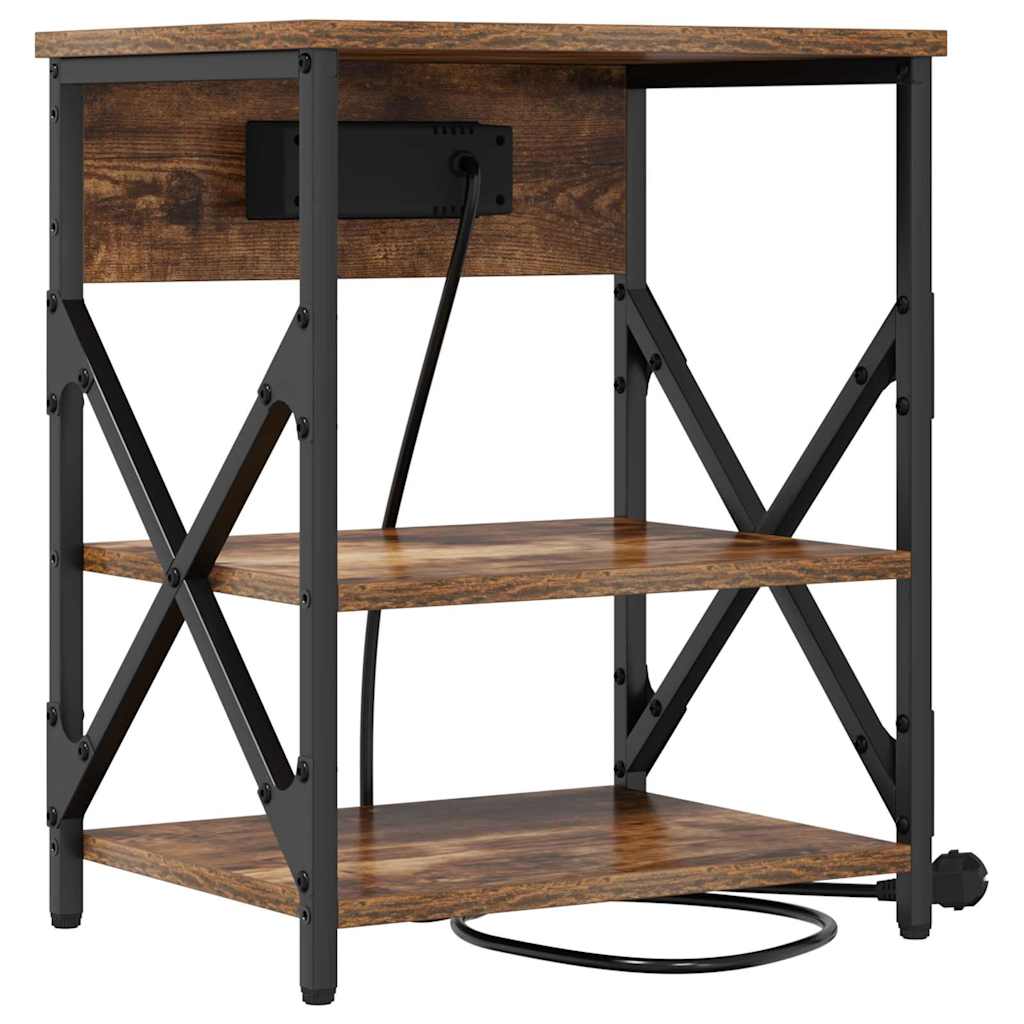 Armario de Noche 2 pcs Roble ahumado 41 x 31 x 51 cm