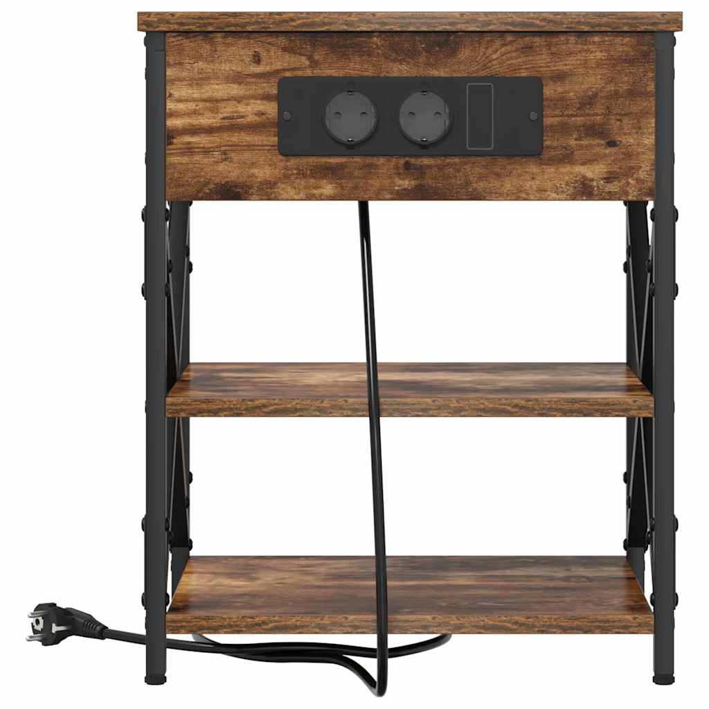 Armario de Noche 2 pcs Roble ahumado 41 x 31 x 51 cm