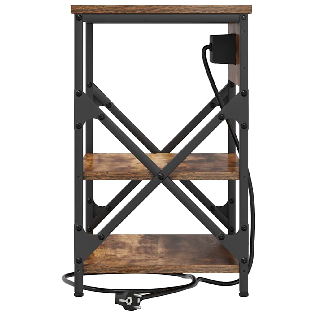 Armario de Noche 2 pcs Roble ahumado 41 x 31 x 51 cm