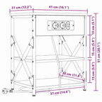 Armario de Noche 2 pcs Roble ahumado 41 x 31 x 51 cm