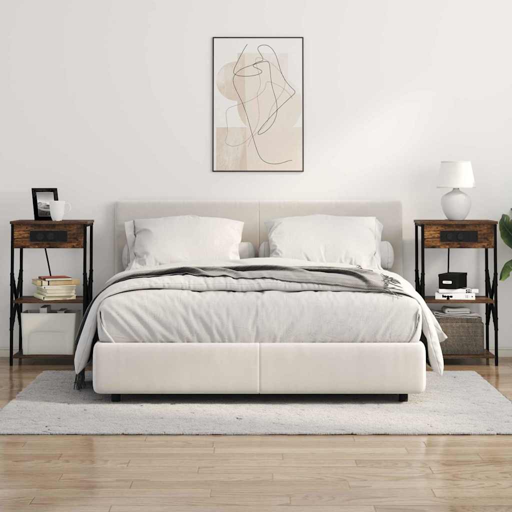 Armario de Noche 2 pcs Roble ahumado 41 x 31 x 76 cm