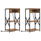 Armario de Noche 2 pcs Roble ahumado 41 x 31 x 76 cm