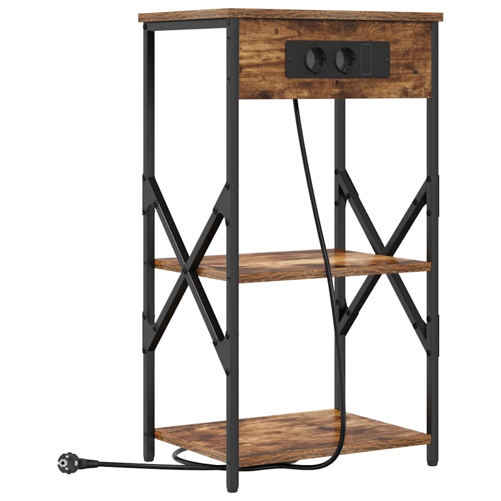 Armario de Noche 2 pcs Roble ahumado 41 x 31 x 76 cm