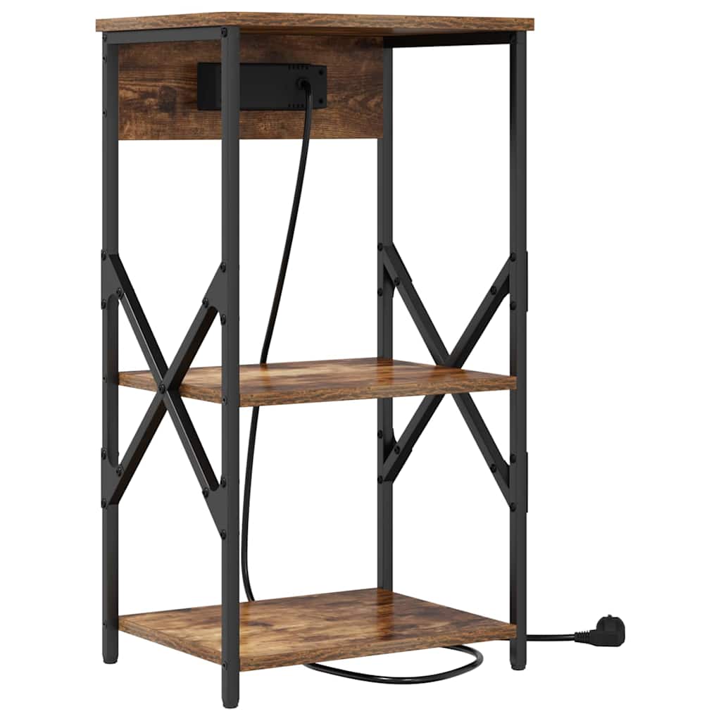 Armario de Noche 2 pcs Roble ahumado 41 x 31 x 76 cm