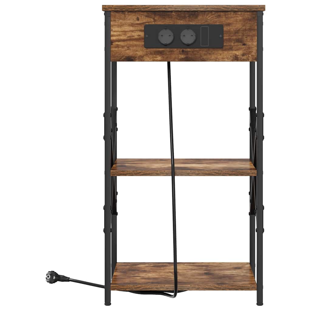 Armario de Noche 2 pcs Roble ahumado 41 x 31 x 76 cm