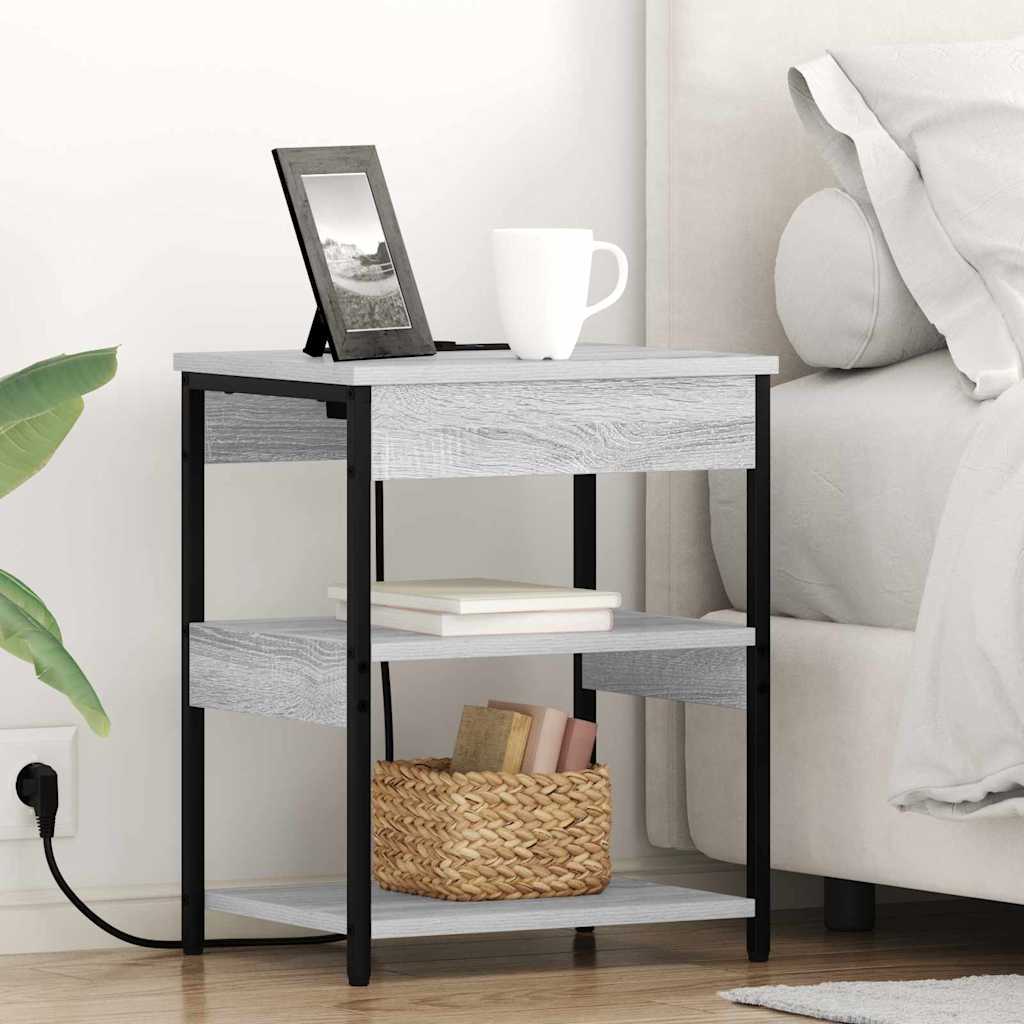 Armario de Noche 2 pcs Gris Sonoma 41 x 31 x 51 cm