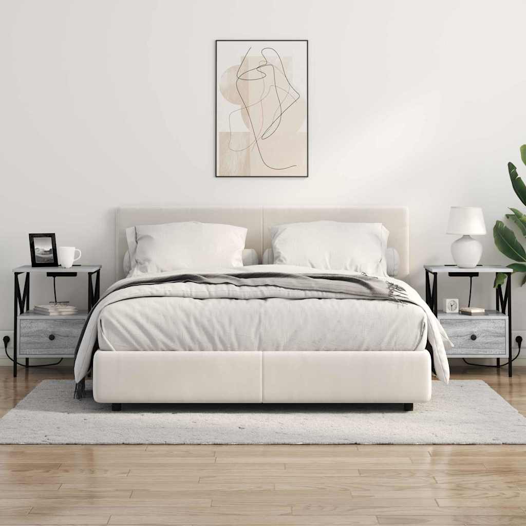 Armario de Noche 2 pcs Gris Sonoma 41,5 x 40,5 x 55 cm