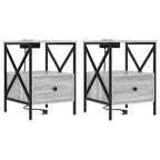 Armario de Noche 2 pcs Gris Sonoma 41,5 x 40,5 x 55 cm