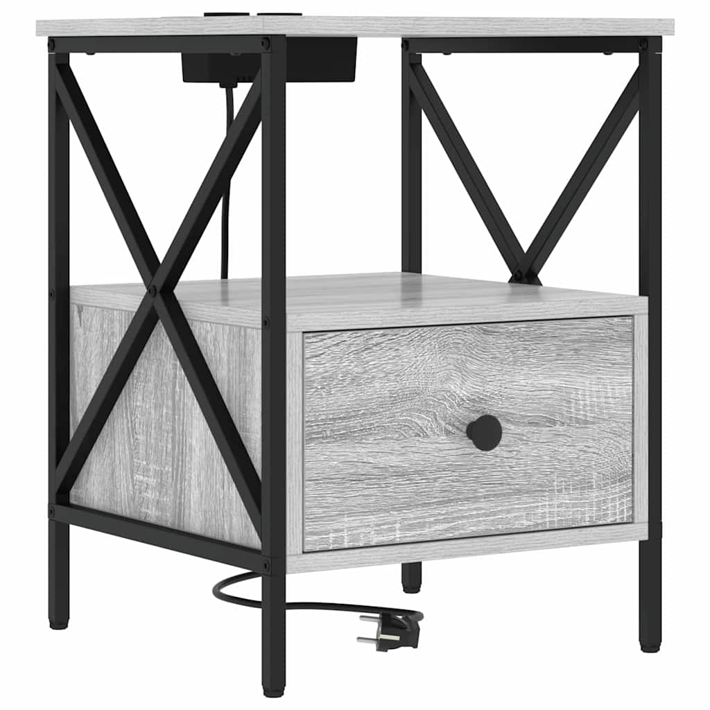 Armario de Noche 2 pcs Gris Sonoma 41,5 x 40,5 x 55 cm