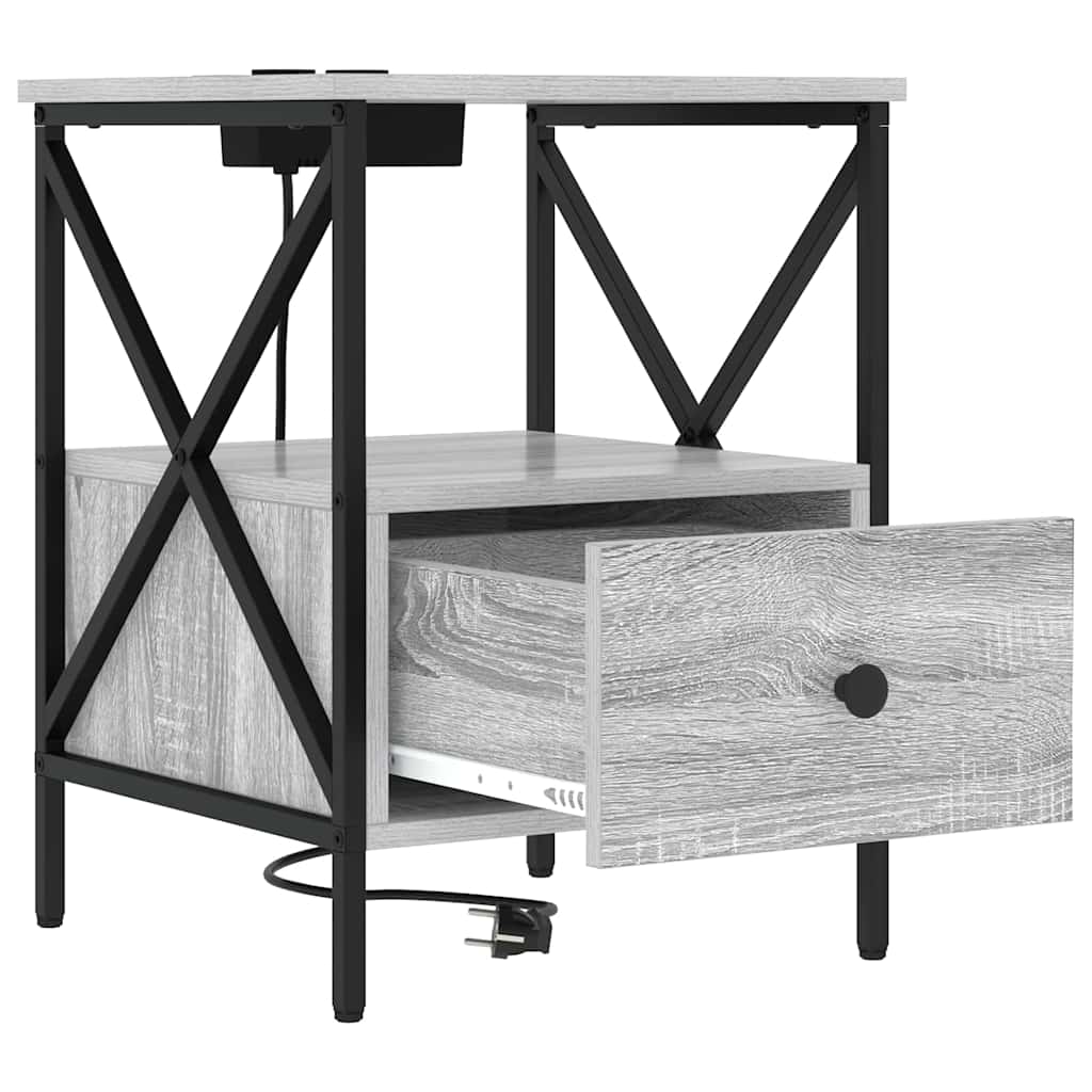 Armario de Noche 2 pcs Gris Sonoma 41,5 x 40,5 x 55 cm