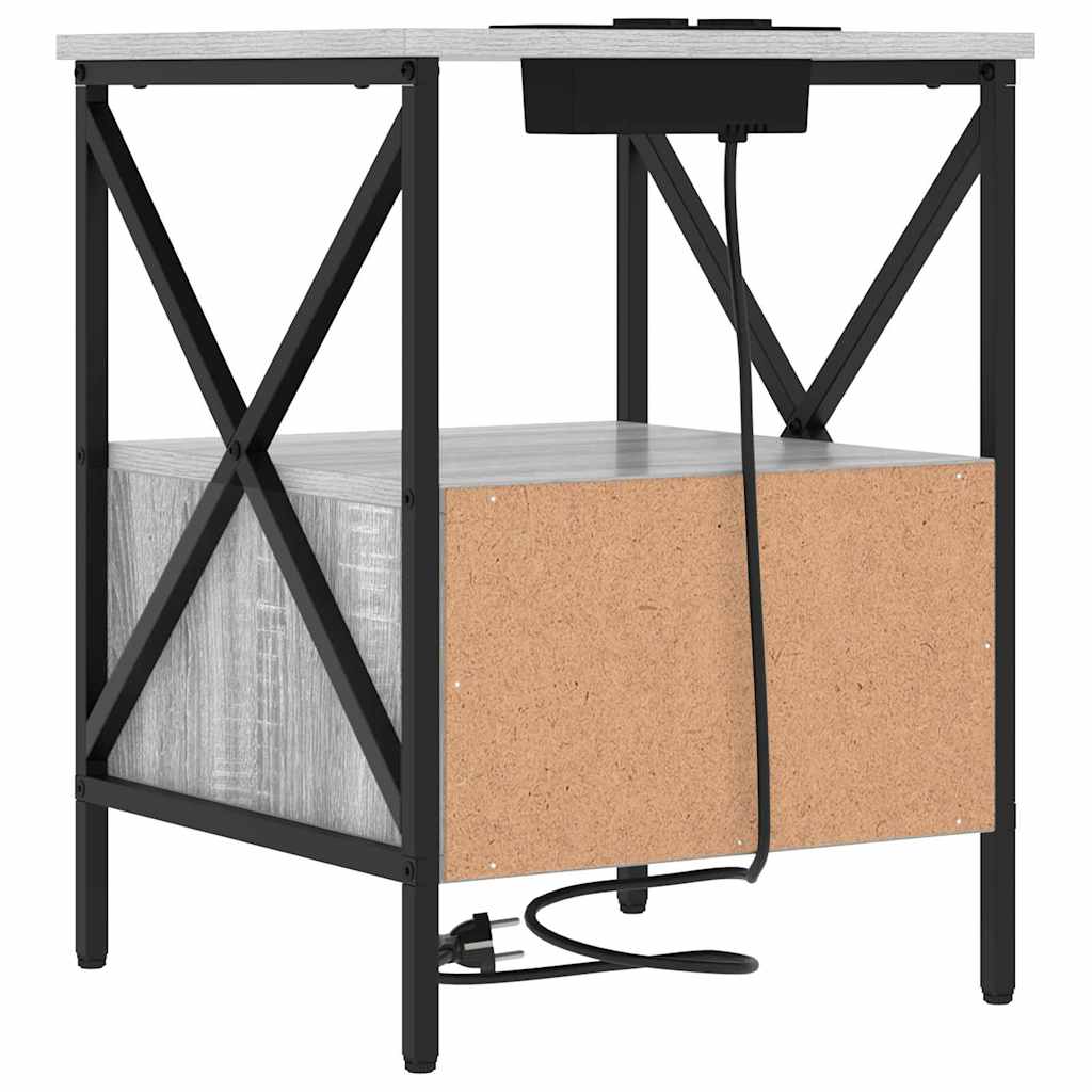 Armario de Noche 2 pcs Gris Sonoma 41,5 x 40,5 x 55 cm