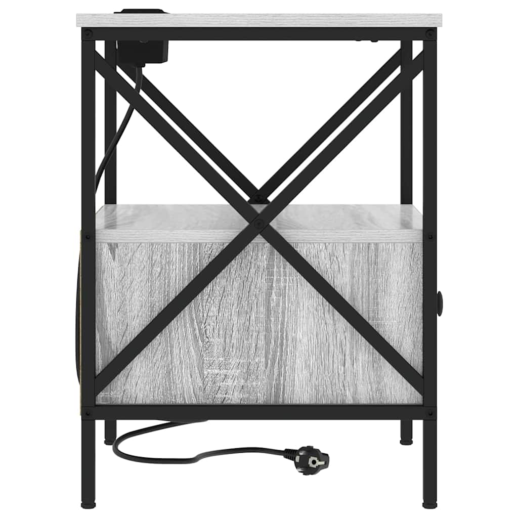 Armario de Noche 2 pcs Gris Sonoma 41,5 x 40,5 x 55 cm