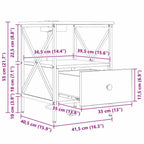 Armario de Noche 2 pcs Gris Sonoma 41,5 x 40,5 x 55 cm