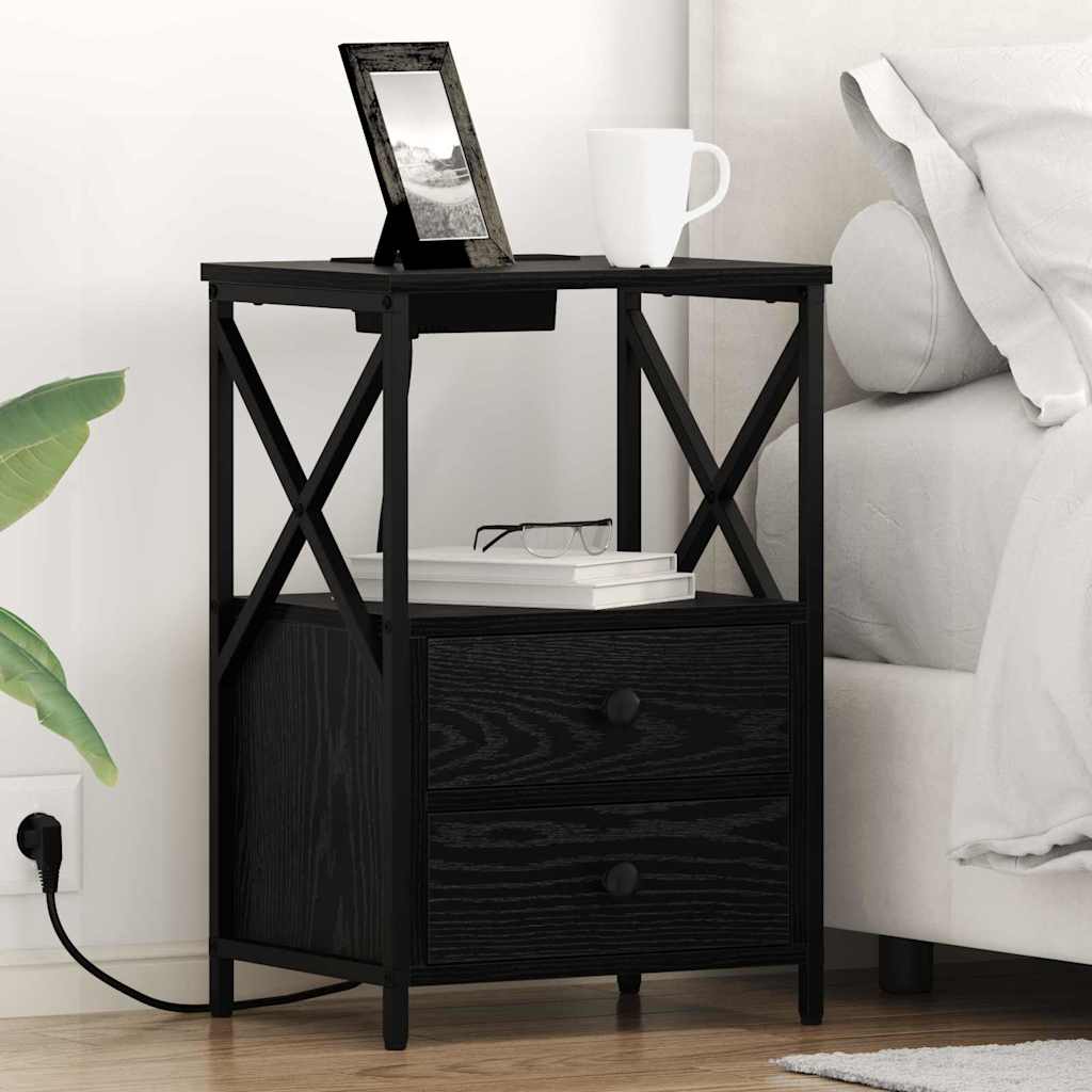 Armario de Noche con cajón 2 pcs Gris Sonoma 40 x 31 x 60 cm
