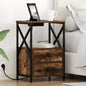 Armario de Noche con cajón 2 pcs Gris Sonoma 40 x 31 x 60 cm