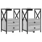 Armario de Noche con cajón 2 pcs Gris Sonoma 40 x 31 x 60 cm