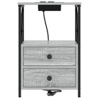 Armario de Noche con cajón 2 pcs Gris Sonoma 40 x 31 x 60 cm