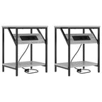 Armario de Noche 2 pcs Gris Sonoma 38 x 30 x 48 cm