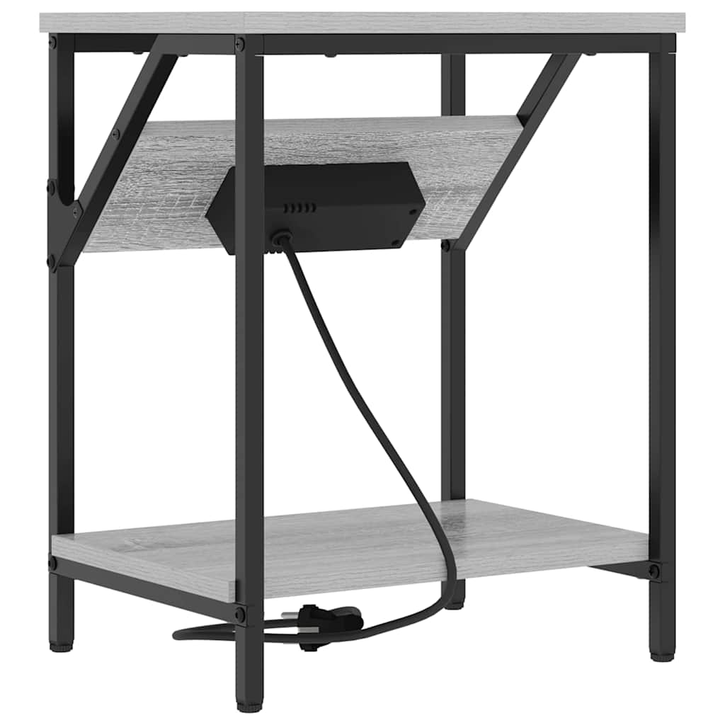 Armario de Noche 2 pcs Gris Sonoma 38 x 30 x 48 cm