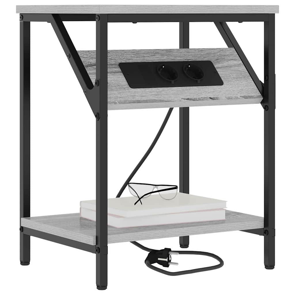 Armario de Noche 2 pcs Gris Sonoma 38 x 30 x 48 cm