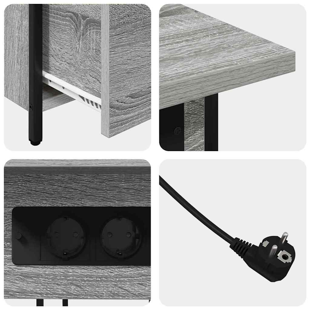 Armario de Noche con cajón Gris Sonoma 60 x 30 x 61 cm