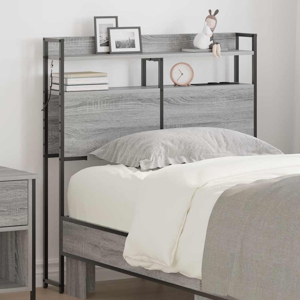Cabecero con almacenamiento Gris sonoma Madera de ingeniería