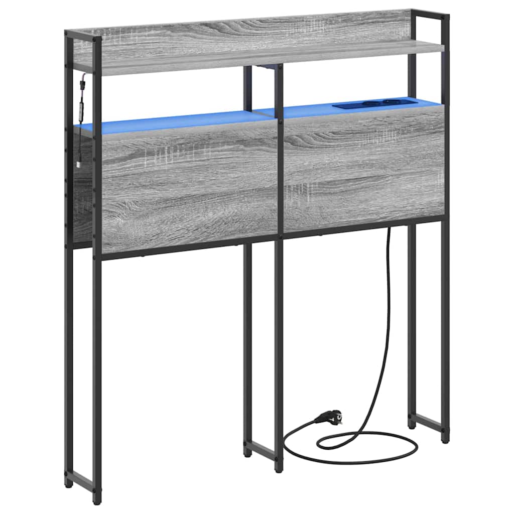 Cabecero con almacenamiento Gris sonoma Madera de ingeniería
