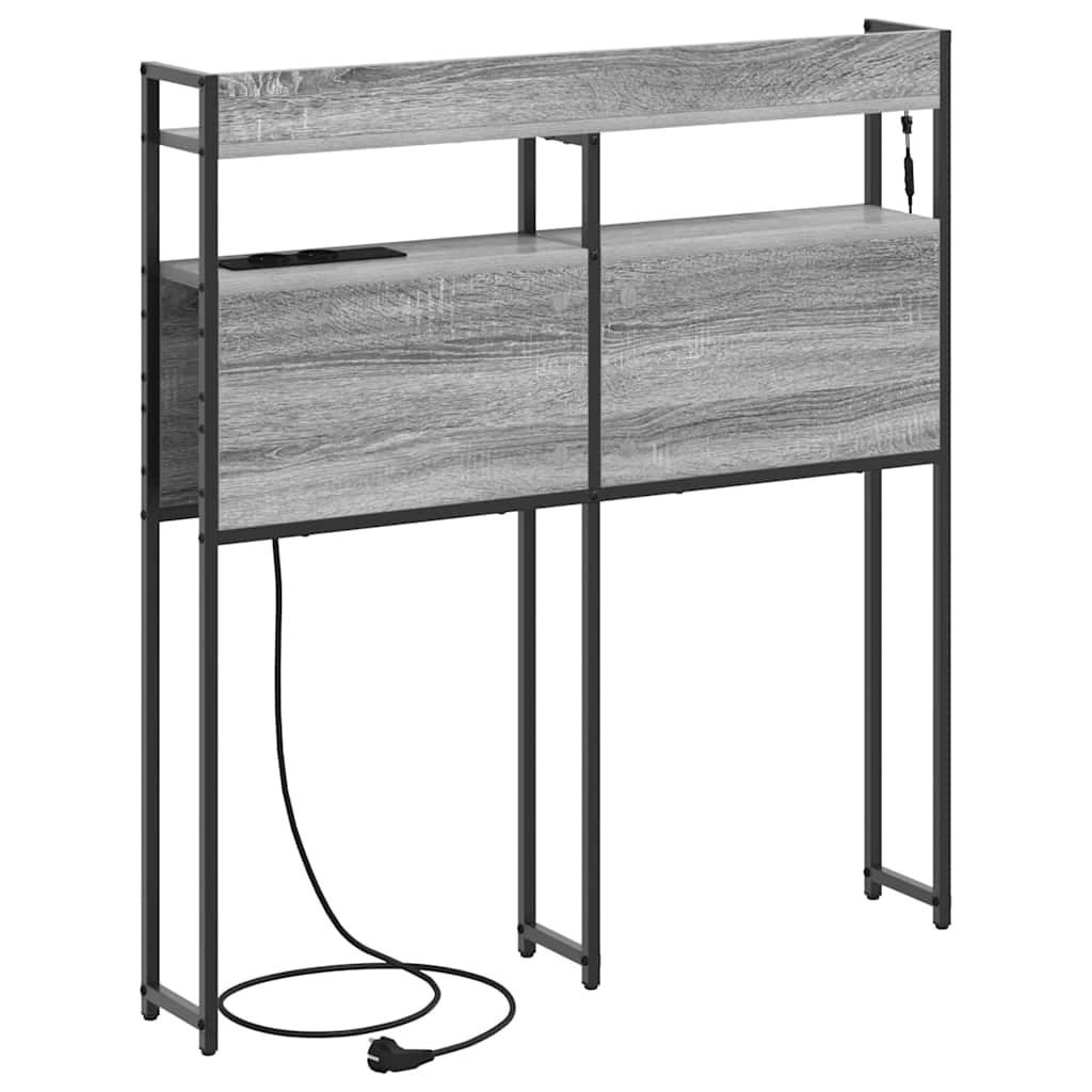Cabecero con almacenamiento Gris sonoma Madera de ingeniería