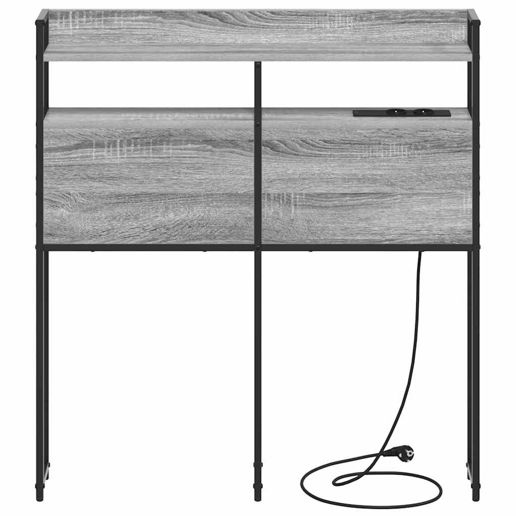 Cabecero con almacenamiento Gris sonoma Madera de ingeniería