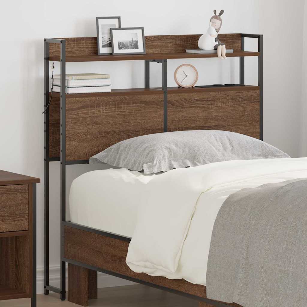 Cabecero con almacenamiento Gris sonoma Madera de ingeniería