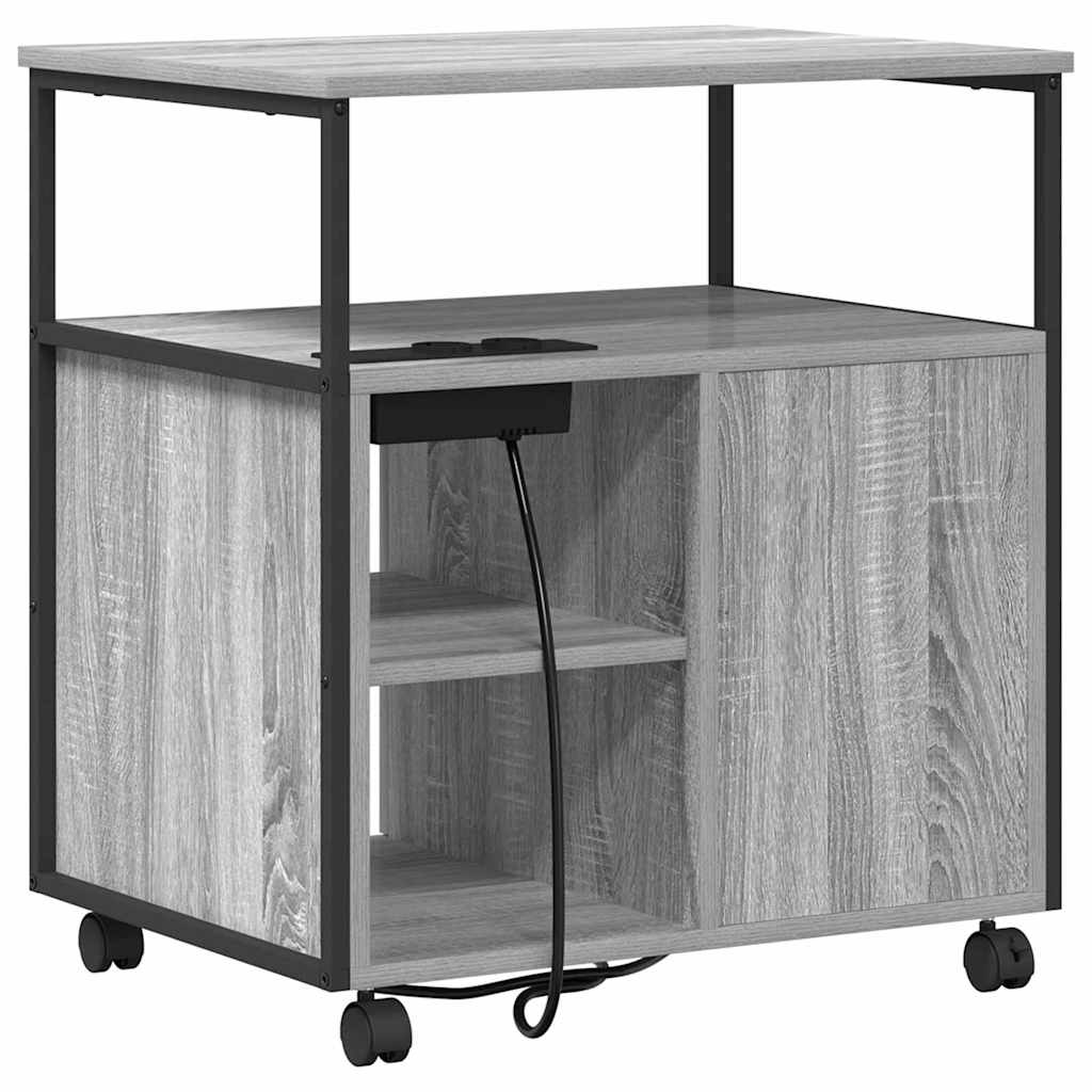 Gabinete con Estación de Carga Gris Sonoma 61 x 46 x 67 cm