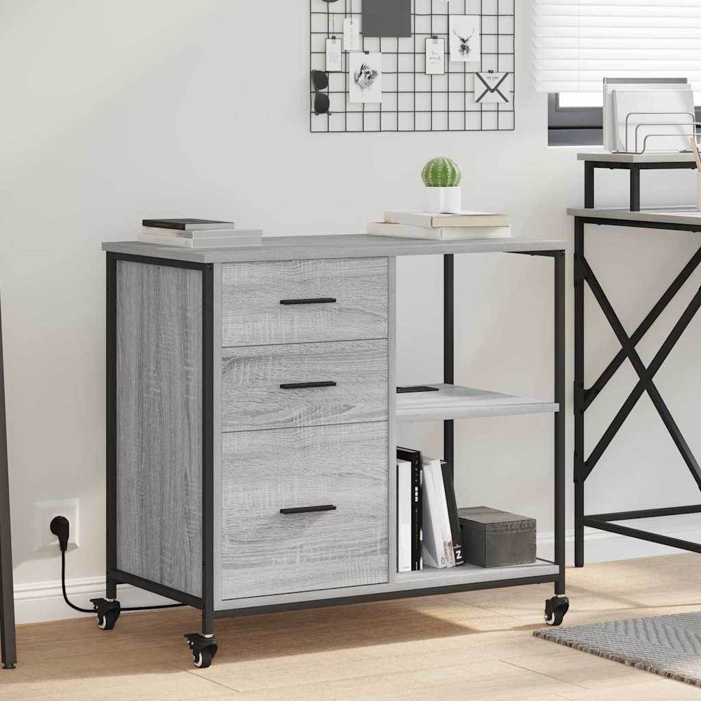 Gabinete con Estación de Carga Gris Sonoma 76 x 41 x 72 cm