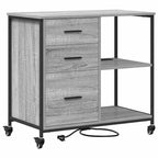 Gabinete con Estación de Carga Gris Sonoma 76 x 41 x 72 cm