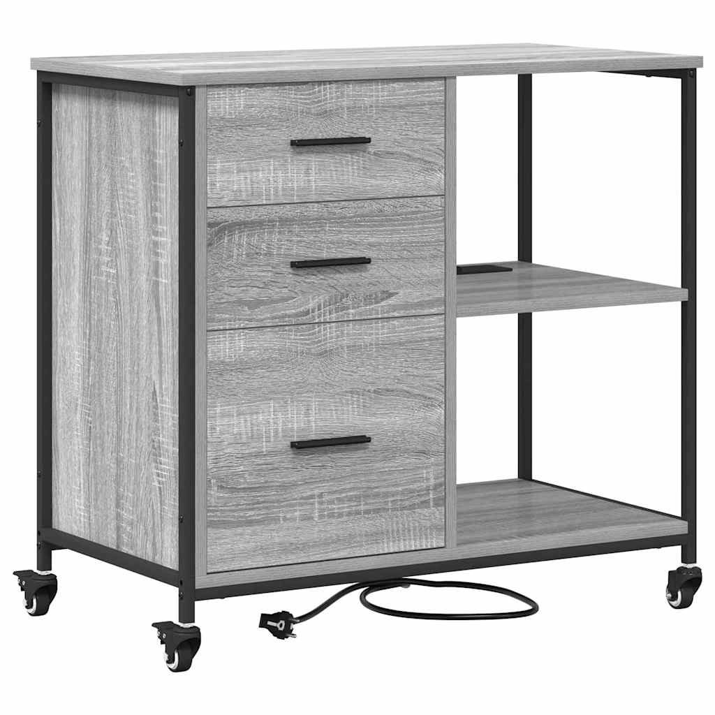 Gabinete con Estación de Carga Gris Sonoma 76 x 41 x 72 cm