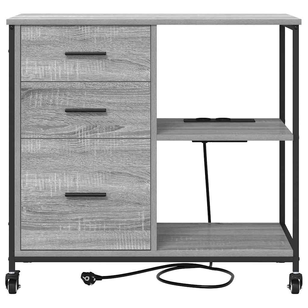 Gabinete con Estación de Carga Gris Sonoma 76 x 41 x 72 cm