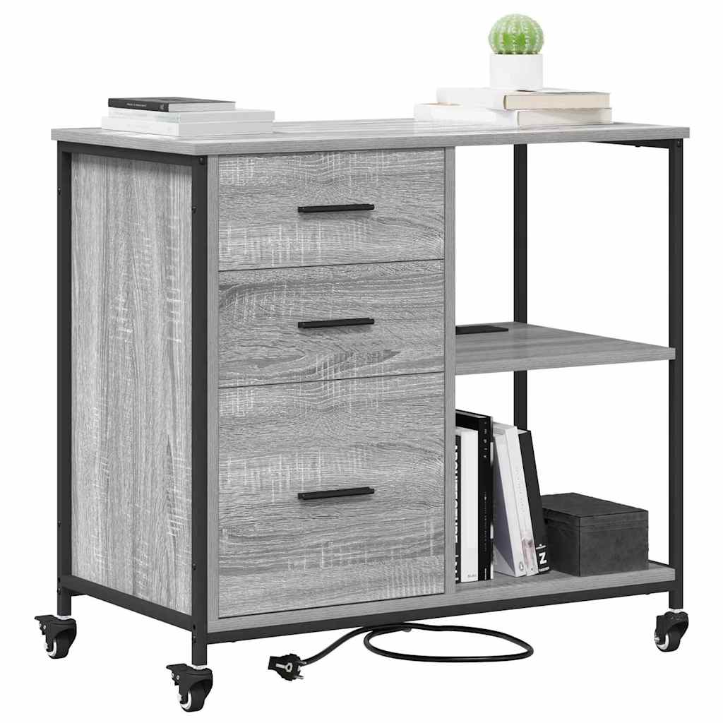 Gabinete con Estación de Carga Gris Sonoma 76 x 41 x 72 cm