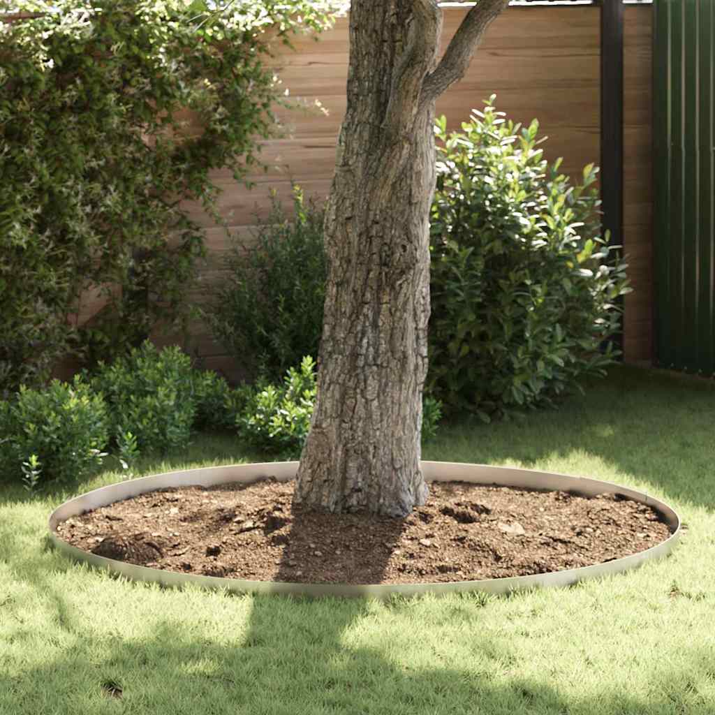 Borde de Césped 4 pcs Oxidado 450 x 0,05 x 20 cm