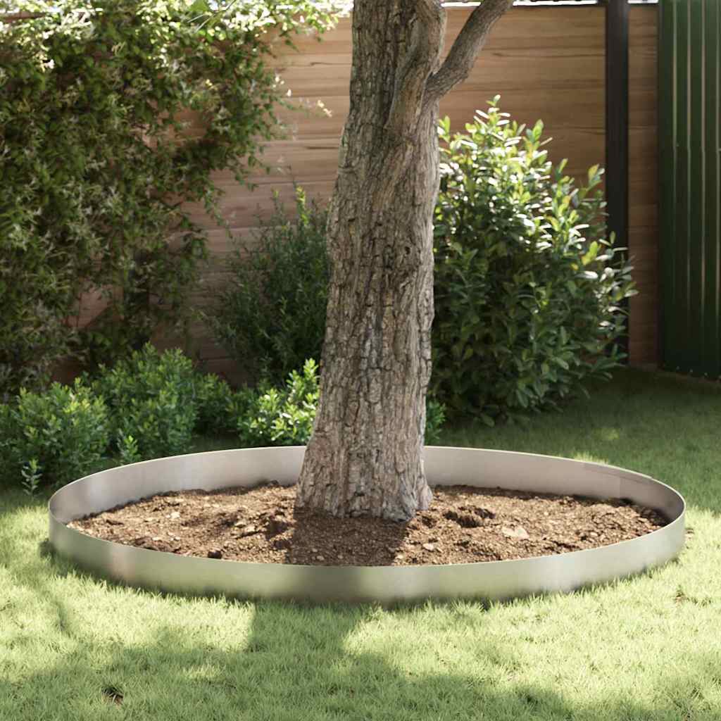 Borde de Césped 4 pcs Oxidado 450 x 0,05 x 20 cm