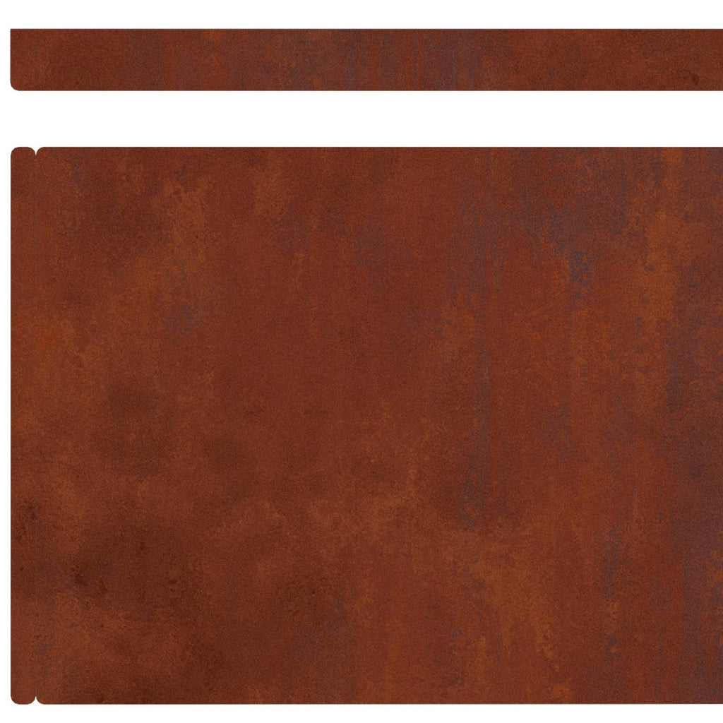 Borde de Césped 4 pcs Oxidado 450 x 0,05 x 20 cm