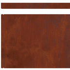 Borde de Césped 4 pcs Oxidado 450 x 0,05 x 20 cm