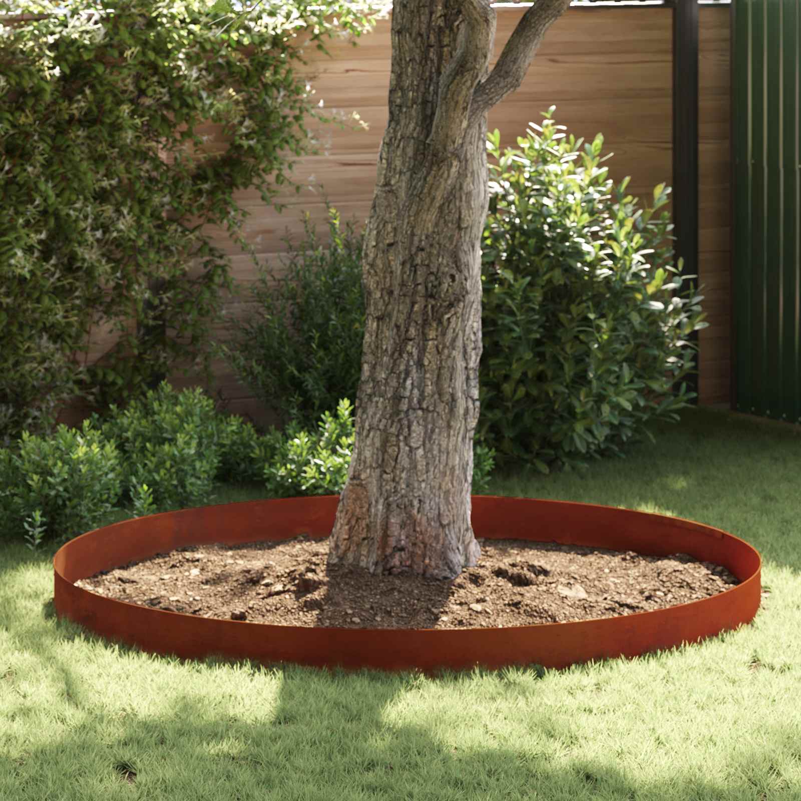 Borde de Césped 4 pcs Oxidado 450 x 0,05 x 20 cm