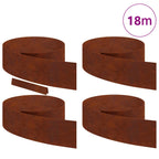 Borde de Césped 4 pcs Oxidado 450 x 0,05 x 20 cm