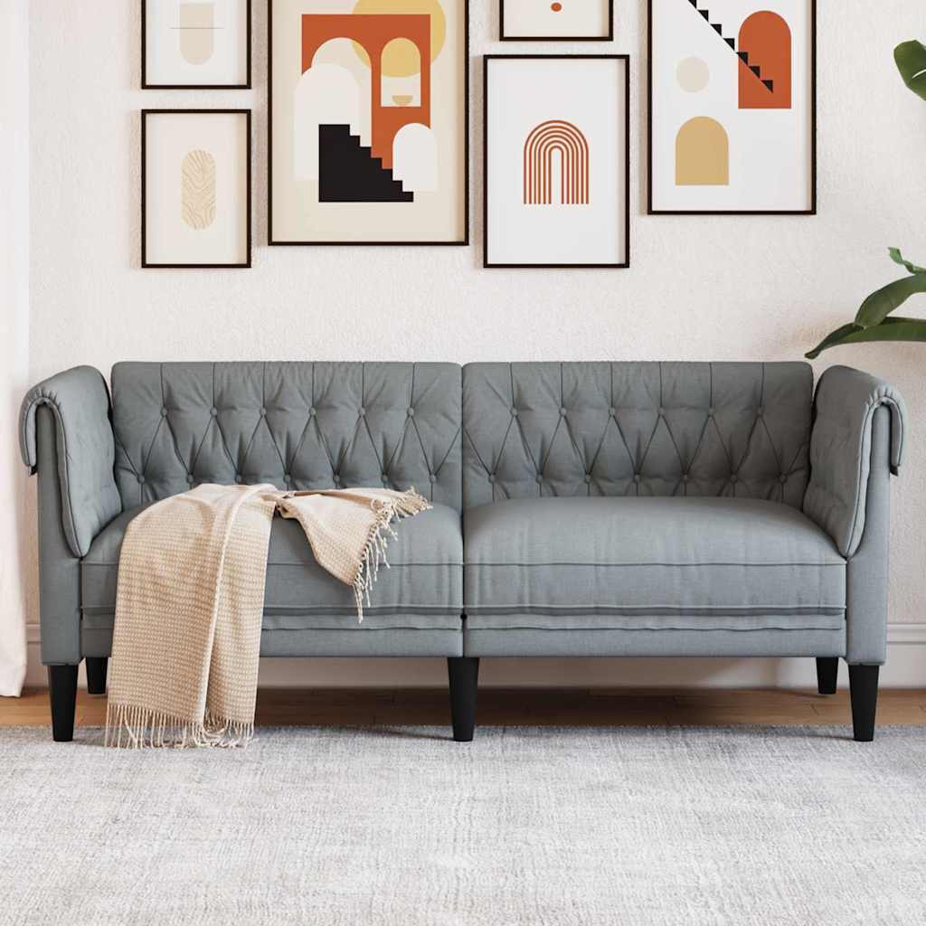 Sofá Gris Claro 182,5 x 74,5 x 74,5 cm Poliéster