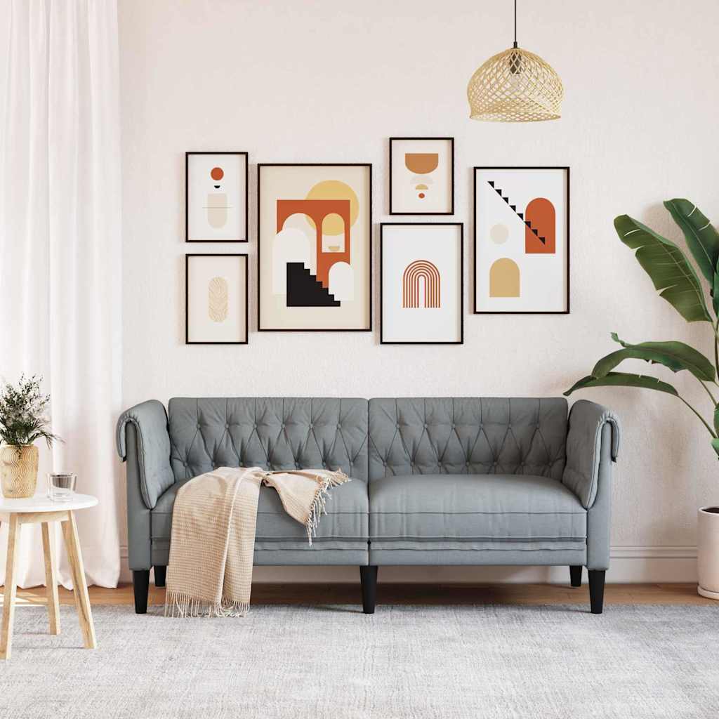 Sofá Gris Claro 182,5 x 74,5 x 74,5 cm Poliéster