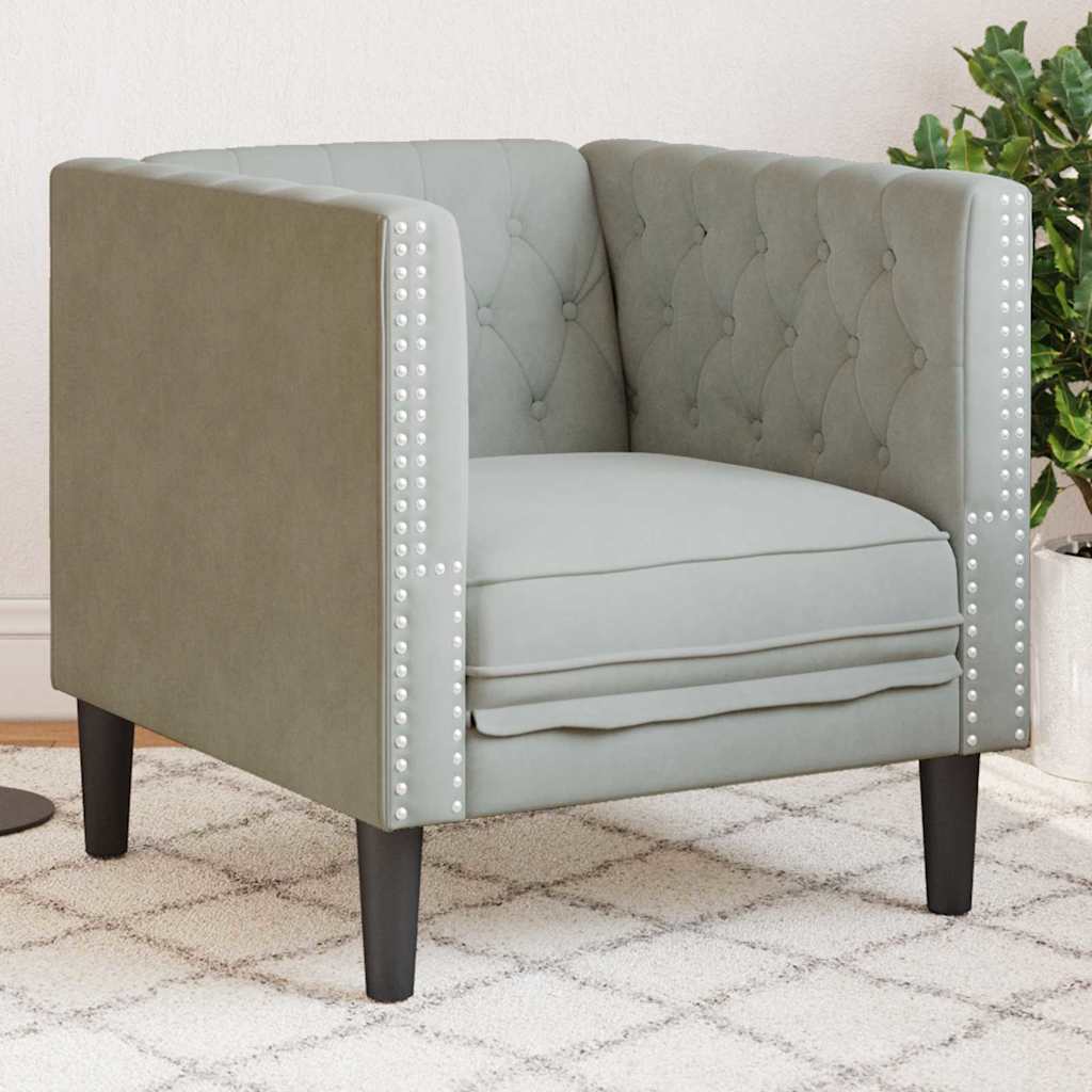 Sofá Gris Claro 174 x 74,5 x 70,5 cm Terciopelo