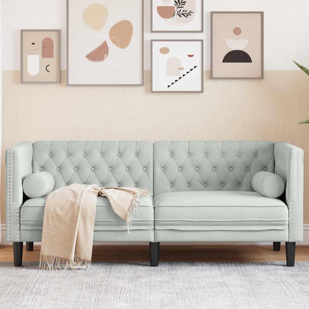 Sofá Gris Claro 174 x 74,5 x 70,5 cm Terciopelo