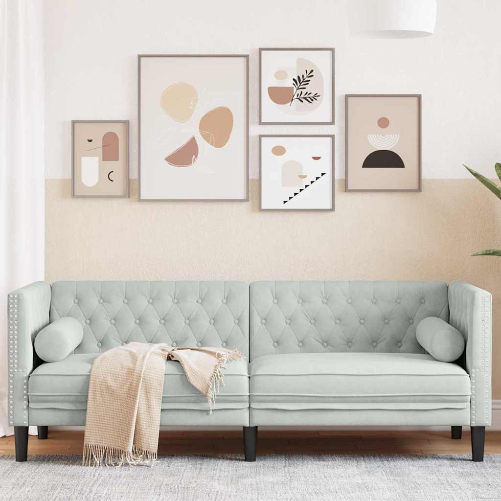 Sofá Gris Claro 174 x 74,5 x 70,5 cm Terciopelo