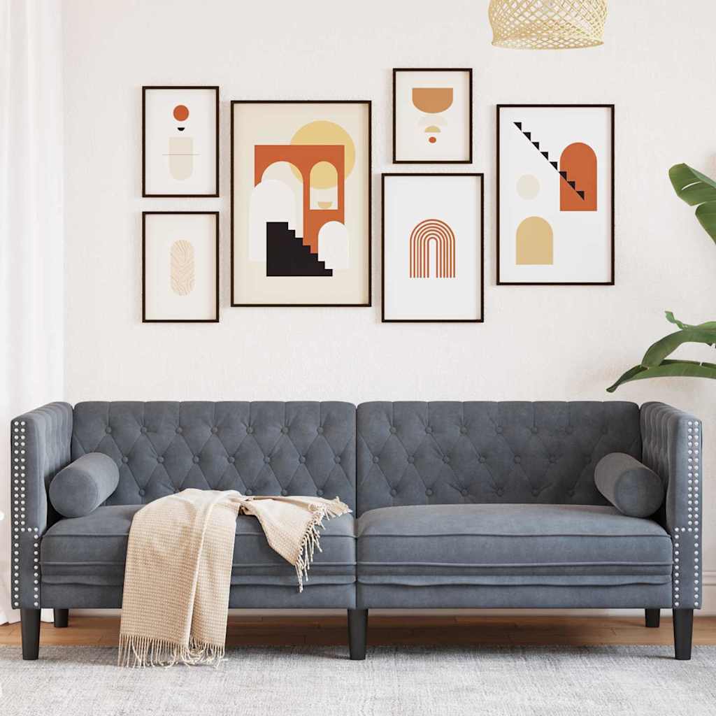 Sofá Gris Claro 174 x 74,5 x 70,5 cm Terciopelo