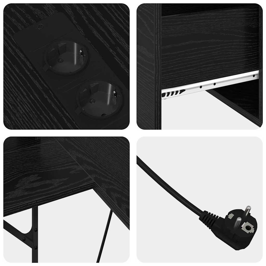 Escritorio Roble Negro 182 x 101 x 87,5 cm Madera de ingeniería
