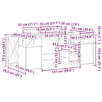 Escritorio Roble Negro 182 x 101 x 87,5 cm Madera de ingeniería
